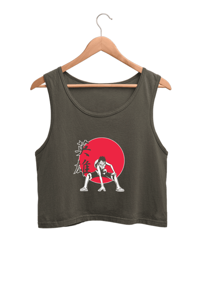 Official One Piece Luffy Crop Top with heroic pose