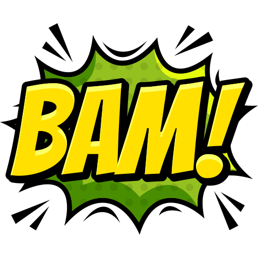 Manga style BAM! sticker