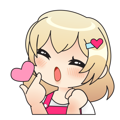 Kawaii love sticker for anime fans