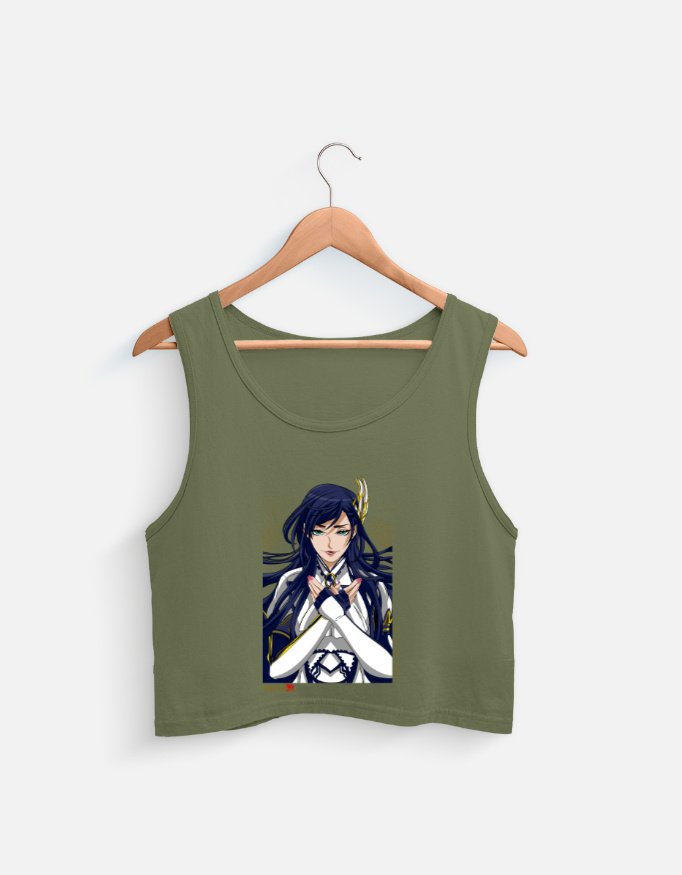 Official Record of Ragnarok Brunhilde Crop Tank with elegant Valkyrie graphic