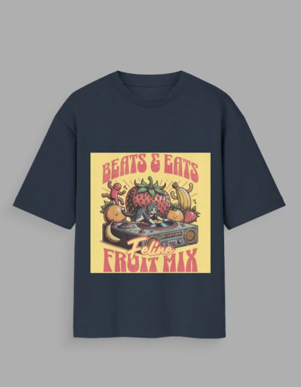 beats and eats feline fruit mix graphic t shirt