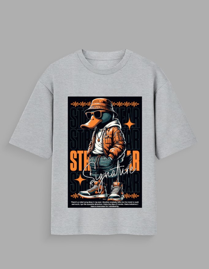 streetwear duck signature graphic t shirt oversized streetwear duck signature graphic t shirt oversized